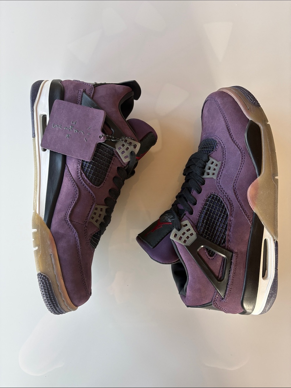 Nike Air Jordan 4 Travis Scott Cactus Jack Plum Suede Sneakers